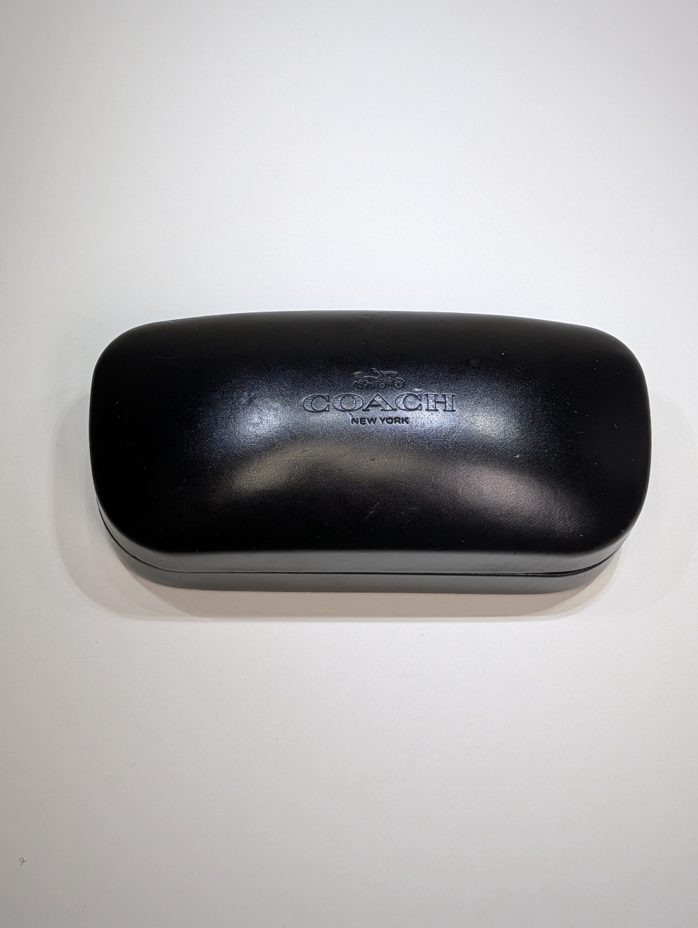 Coach Eyeglass Case Vintage Smooth Black Leather Hardshell
